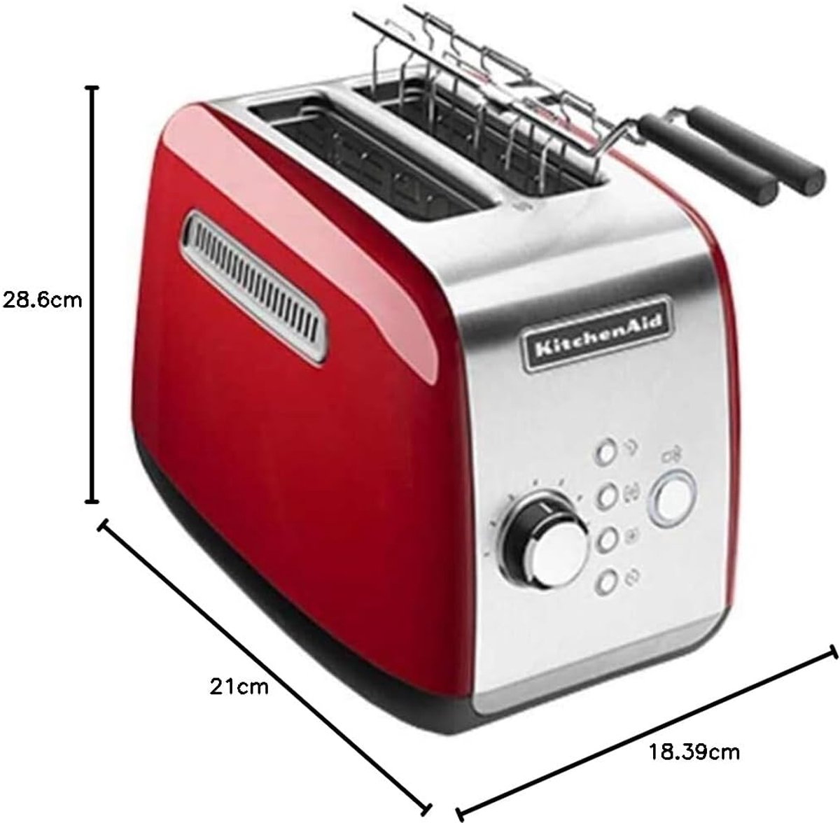 KitchenAid 5KMT221EER - Broodrooster - Keizer Rood - 2 Sleuven - Automatisch - 1100 W thumbnail 5
