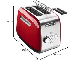KitchenAid 5KMT221EER - Broodrooster - Keizer Rood - 2 Sleuven - Automatisch - 1100 W