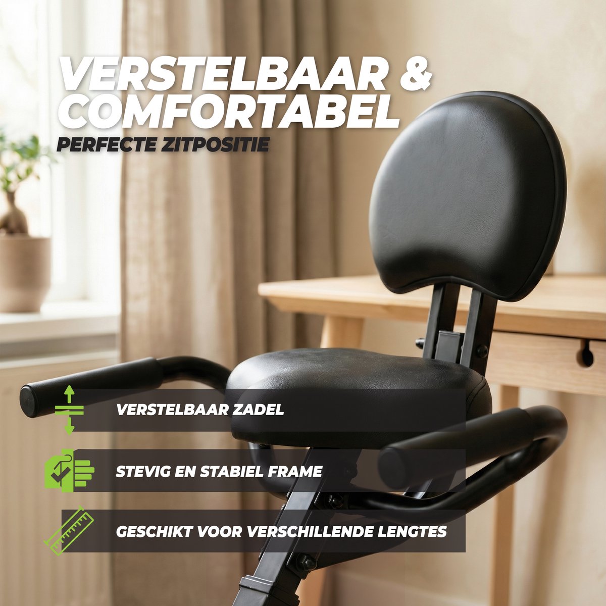 VirtuFit DB100 Opvouwbare Deskbike met Rugleuning - afbeelding 2