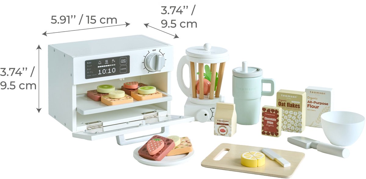 Teamson Kids Houten Speelkeuken Ontbijt Accessoires - Rollenspel Speelgoed - Wit — afbeelding 2