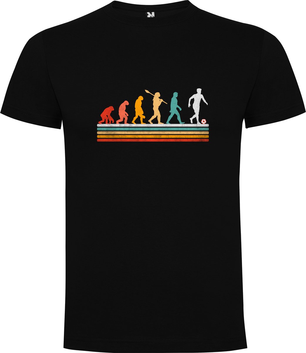 Zwart t-shirt Evolutie Voetbal - Sport - Humor Maat M