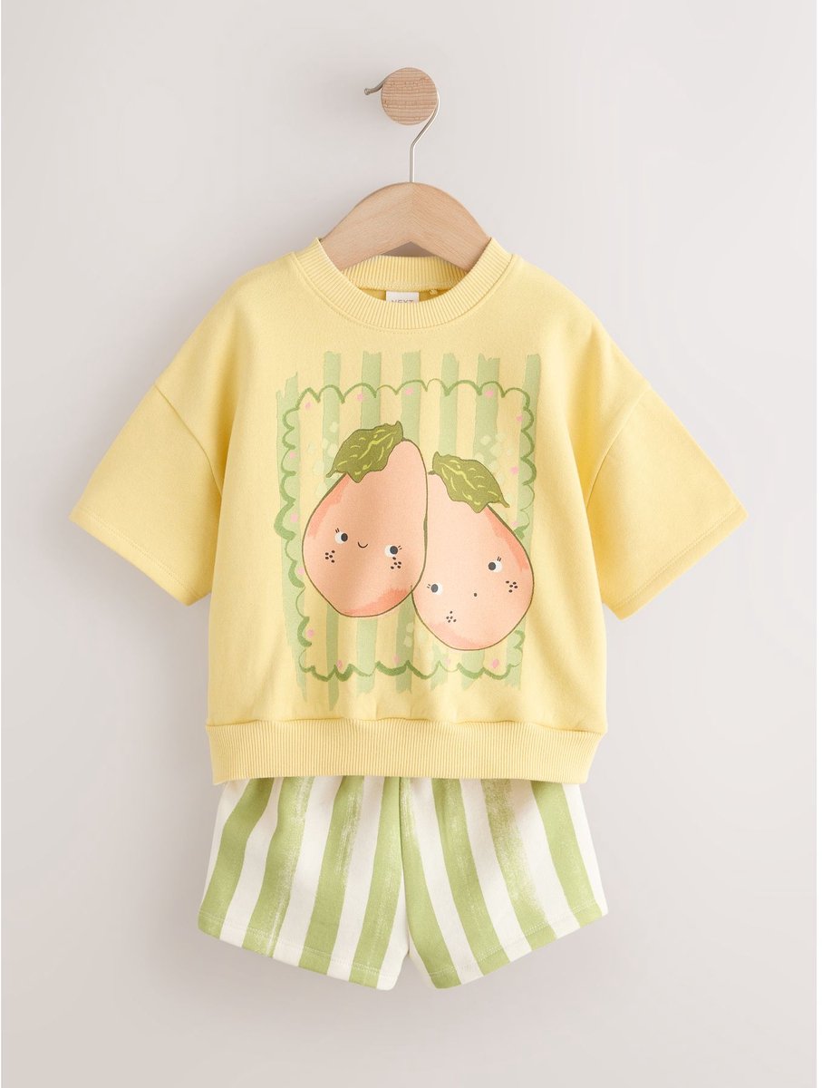 Next - Meisjes - Set van top en short - Geel