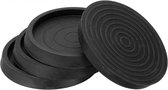 Lot de 4 patins antidérapants pour meubles en caoutchouc noir, ronds, pour la Protection des Sols et des Meubles , pour Bouchons de canapé-lit, 75 x 75 x 9 mm
