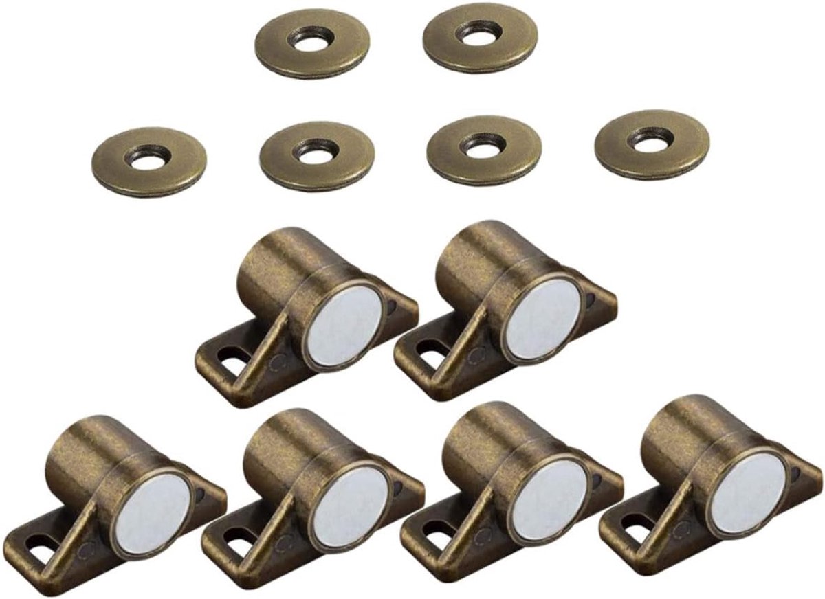 Magnetische Kastsloten - Deurmagneten Set - Kasten Veilig Sluiten - Sterke Zinklegering - 3.6x1.7CM - Antiek Brons