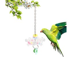 Vogel Speelgoed - Parkiet Papegaai Verrijking - Dierenkooi Stimulatie - 360 Graden Draaiend - 8x8x3cm - Transparant