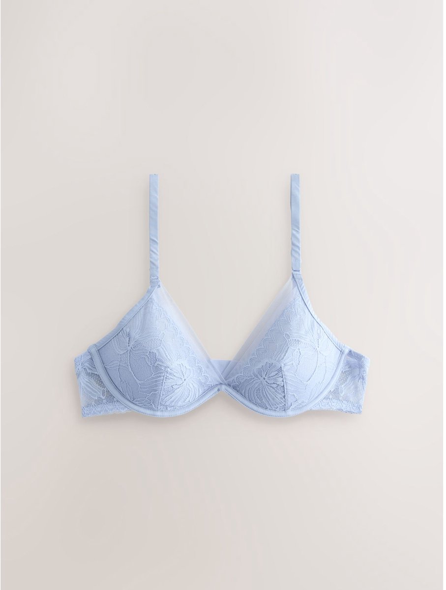 Next Dames - Diepuitgesneden kanten beha, zonder vulling - Blauw Blue