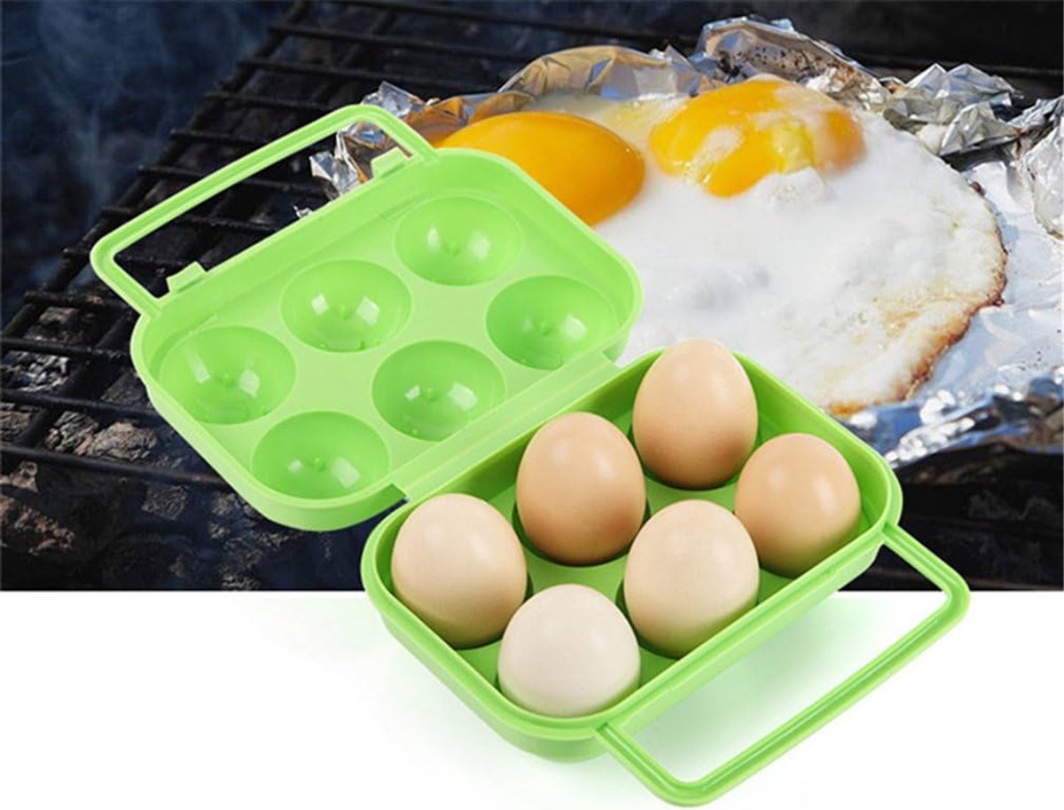 Eierhouder - Eierdoos - Kamperen Picknick - Schokbestendig Ontwerp - 6 Eieren - Oranje