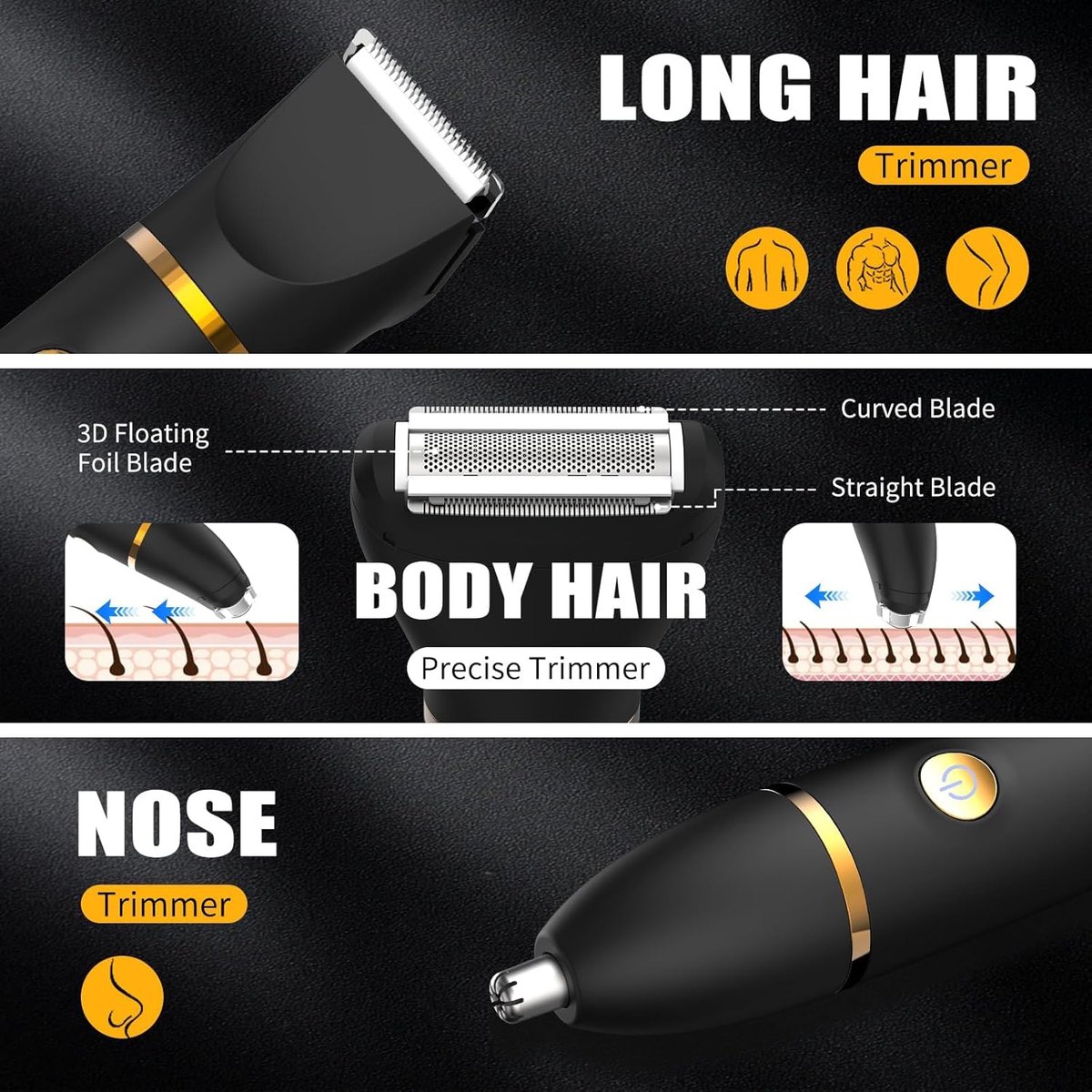 Flexizo 3-in-1 Lichaamstrimmer met LED Display en IPX6 Waterdicht - afbeelding 2