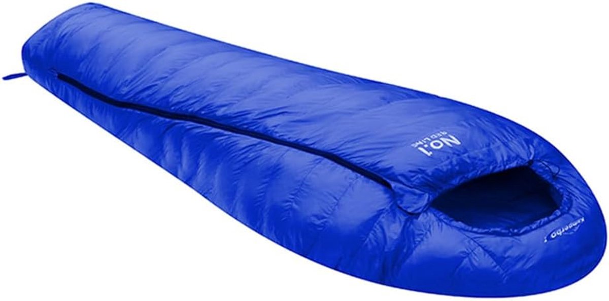 Winter Slaapzak - Kampeerzak - Outdoor slapen - Ganzendons vulling - 195x80cm - Blauw