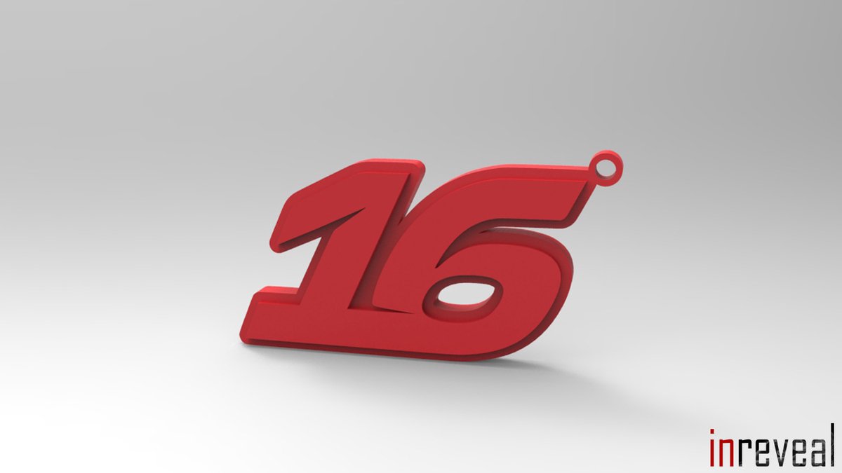 Sleutelhanger F1 '16' Charles Leclerc (Formule 1) - 62x34x5 mm - Rood