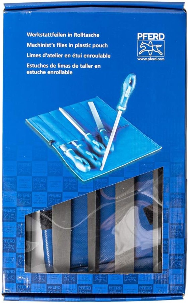 Werkplaatsvijlen Set (5 Stuks) Kruiskop H3 in PVC Roltas - 250 mm