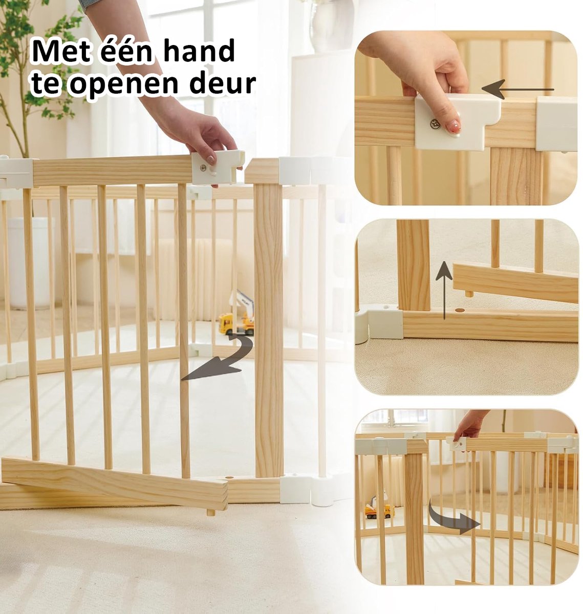 Grote grondbox inklapbaar hout 172×172 cm – Grondbox opvouwbaar met deurtje incl. zuignappen – Stevig- 8 Panelen van 80 cm — cadeau in Cadeau-ideeën - foto 4