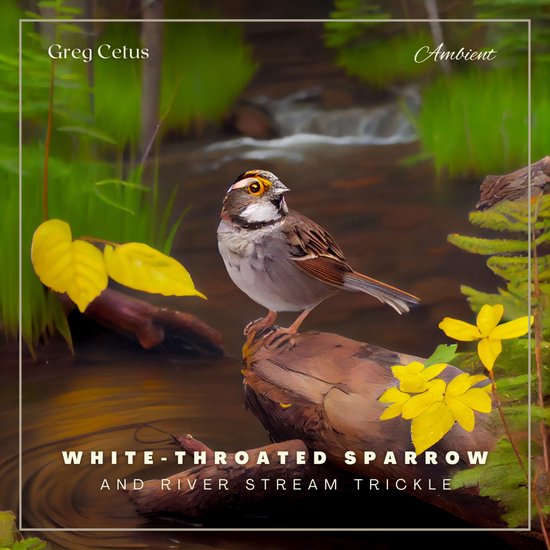White-throated Sparrow and River Stream Trickle - cover