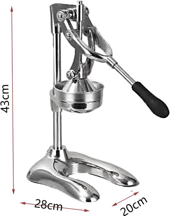 Keuken Gietijzer - Handpers Sap - Fruit Persen - Zware Kwaliteit - 43 cm - Zilver — afbeelding 2