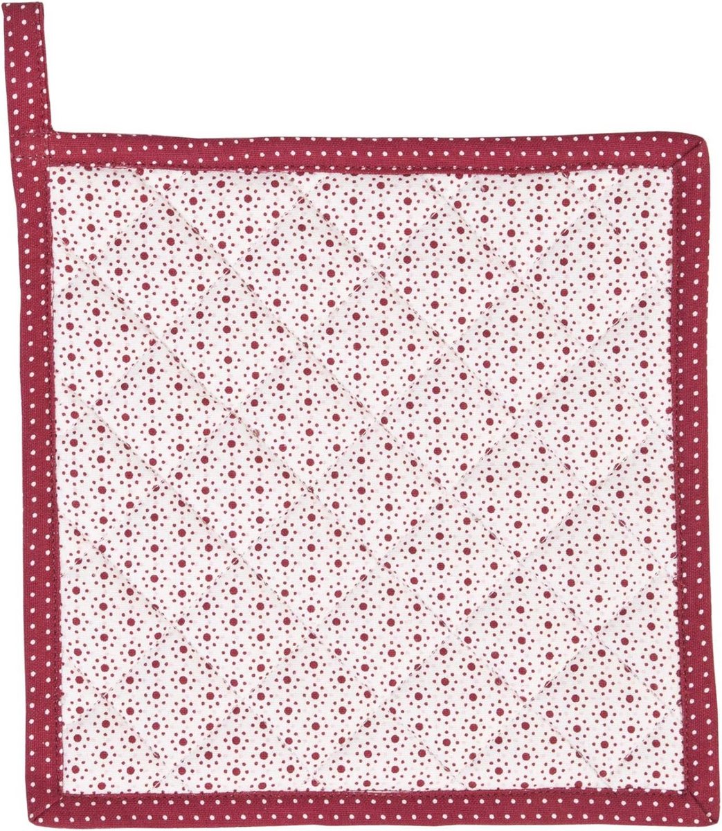 Hittebestendige Pannenlap met Stippen - Rood - 20x20 cm