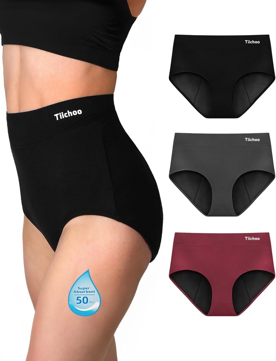 Absorberend Menstruatieondergoed Hoge Taille voor Zware Bloedingen
