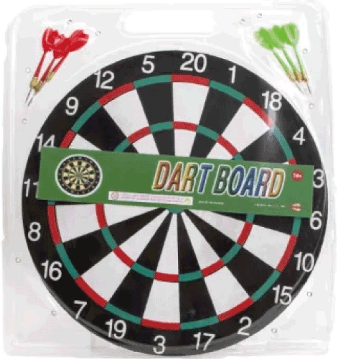 Kidsfun dartbord 41 cm met 6 dartpijlen - speelgoed dartspel.