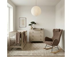 Born Lucky Nordic Meegroei Babykamer 2 Delig Compleet – Baby bed 70x140 cm & Commode – Beige