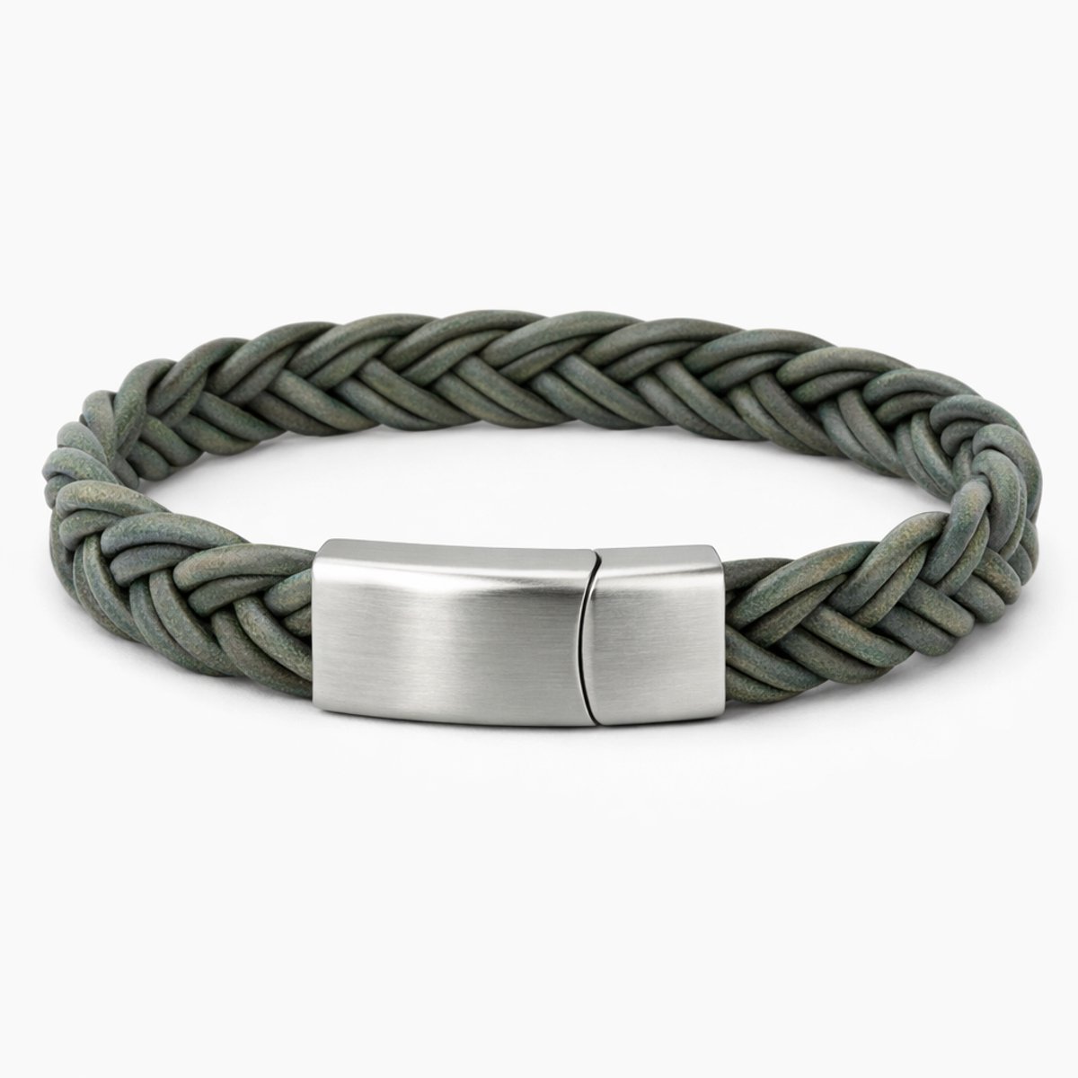 JP Family Jewelry - Bear Jewelry - Lederen Armband - Legergroen - 19 cm