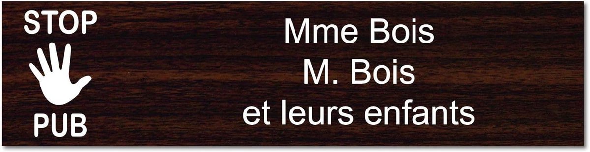 Gegraveerde Naamplaat Zelfklevend Hout - Personaliseerbaar tot 3 Regels