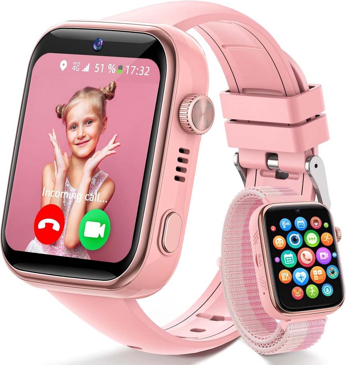 4G Kinder Smartwatch met GPS, Oproepen, Video en SOS-functie