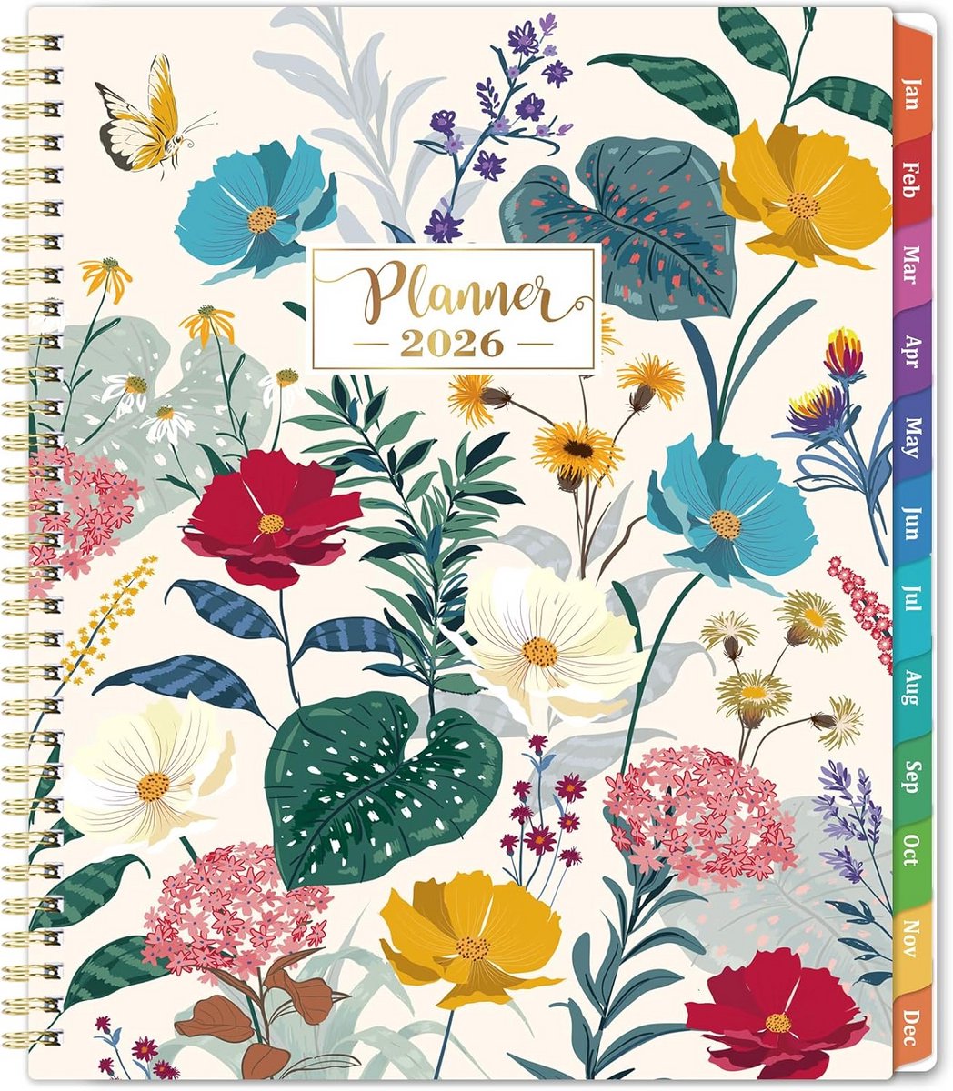 Agenda 2026 - Week- en Maandplanner Januari t/m December, Groot Formaat met Kleurrijke Tabs