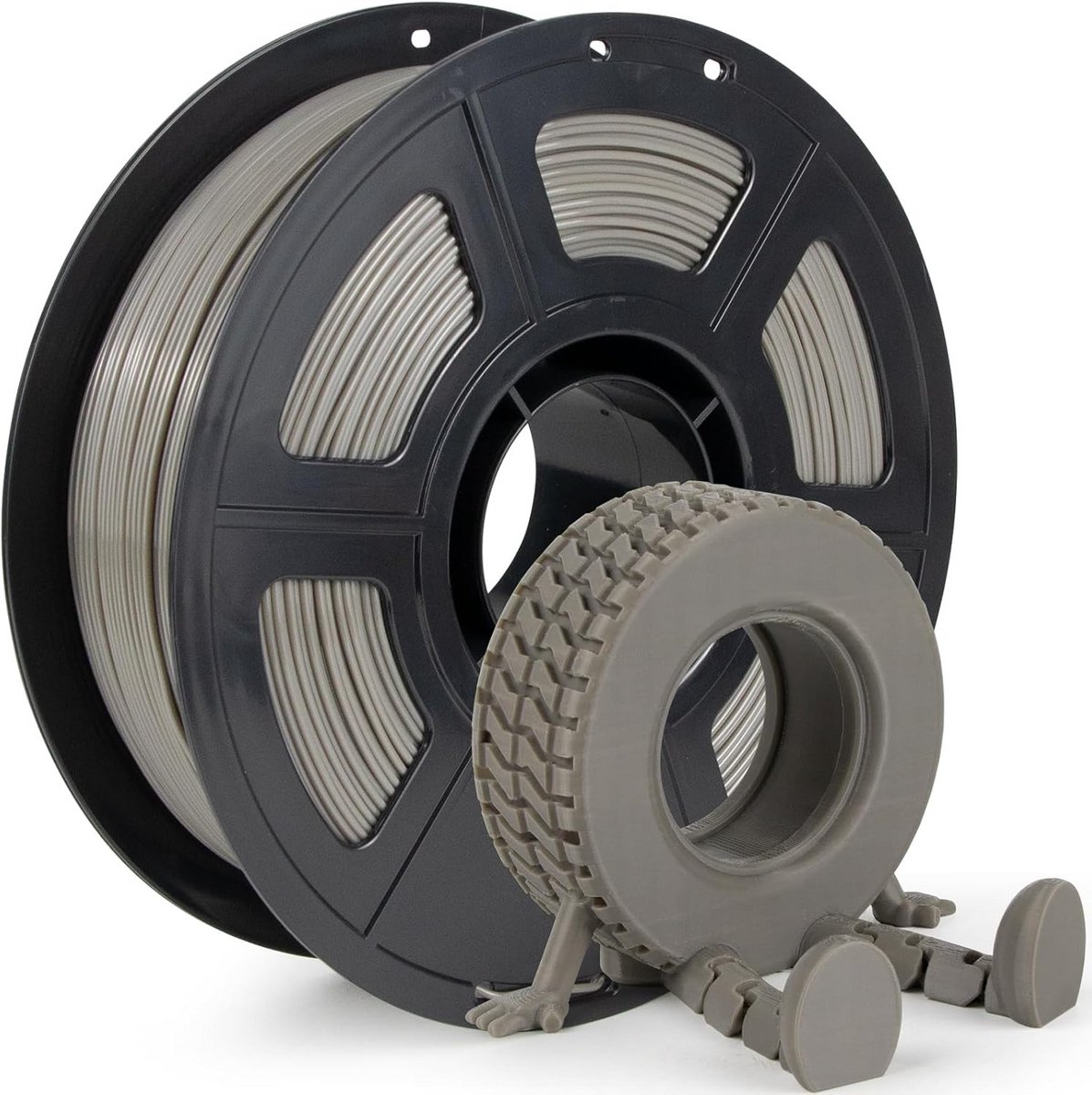 TPU 95A 3D Printer Filament 1.75mm Grijs - Hoge Precisie Flexibel Materiaal 1kg