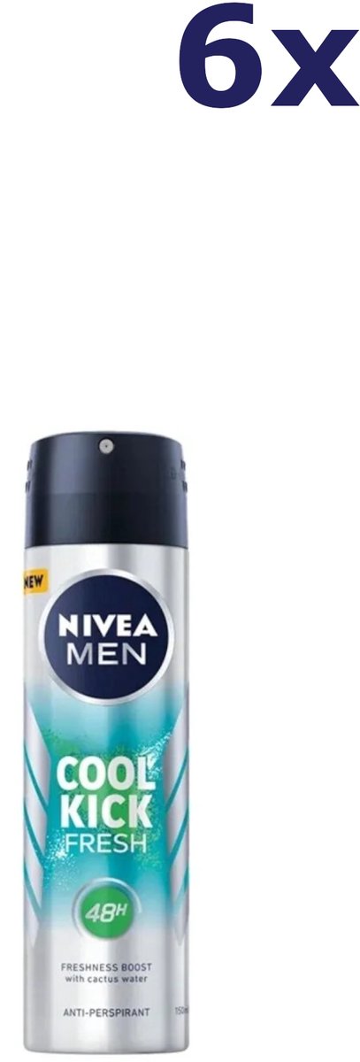 6x Nivea Deospray Men – Fresh Kick 150 ml