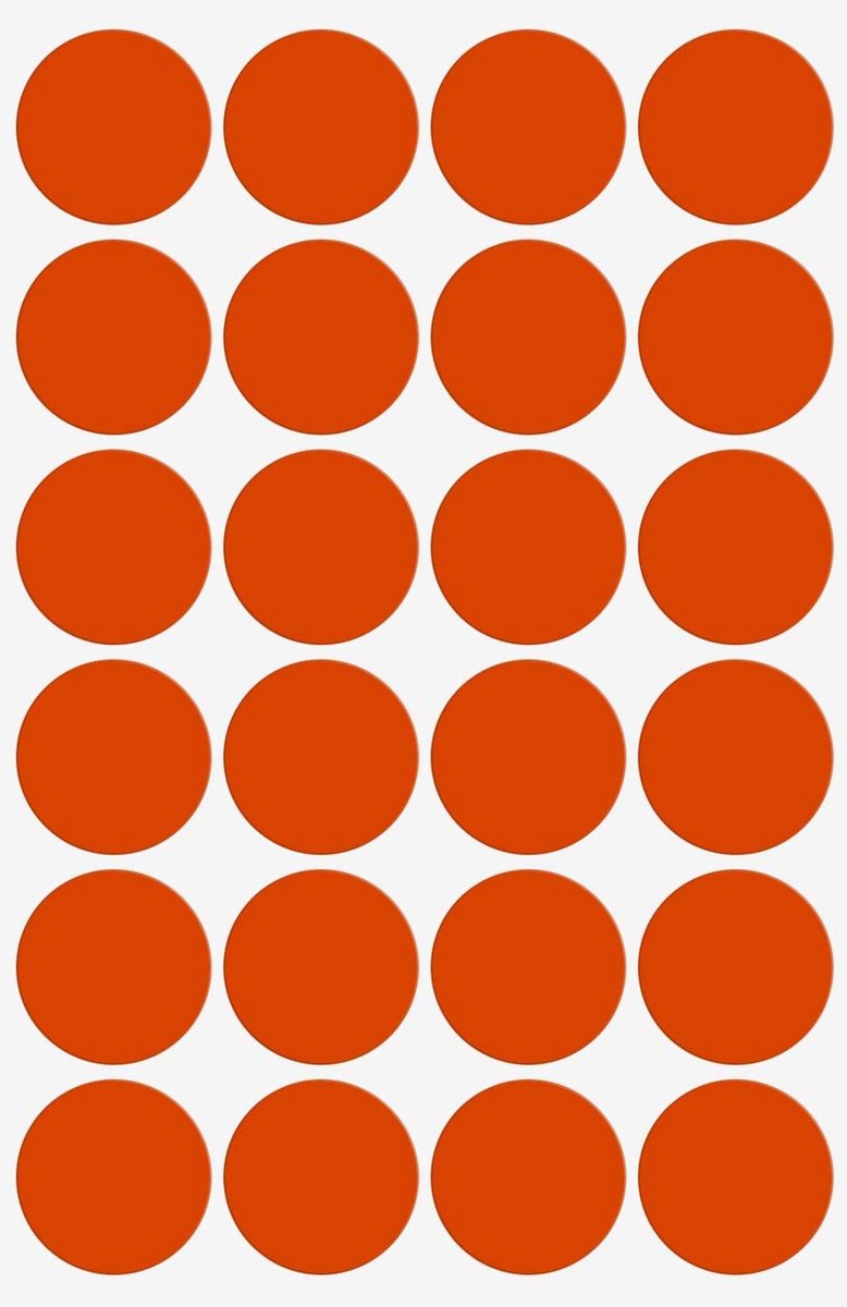 Ronde Oranje Kleurcodering Stickers 25mm - 360 Stuks Zelfklevende Etiketten