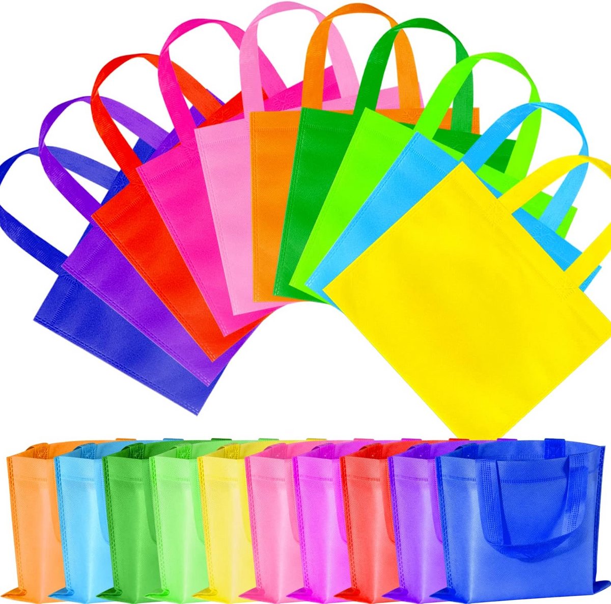 30 Stuks Herbruikbare Cadeautasjes Non-Woven - Gekleurde Feesttassen voor Kinderen
