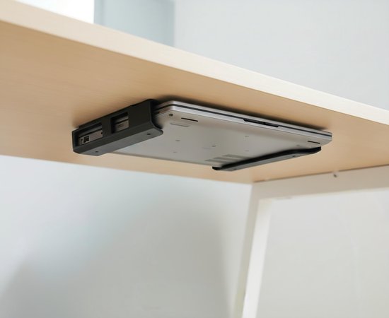 Laptoponderbureauhouder – 3 Stuks, Van Koolstofstaal, Met Schroeven En Siliconen Pads, Voor Laptop, Router, Kabelbox