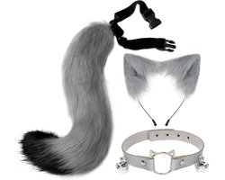 Complete 3-Delige Katten Kostuum Set Dierenoren Staart en Halsband voor Dames