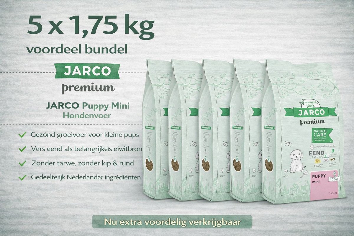 Jarco dog mini puppy 2-10kg eend - 5x 1,75kg Voordeelverpakking