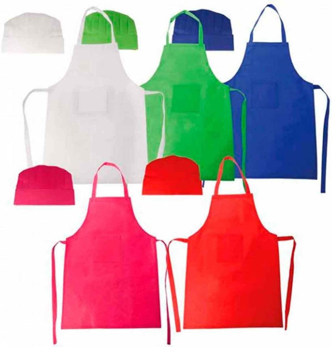 5 Schorten en Kookmutsen voor Kleine Chefs in Diverse Kleuren
