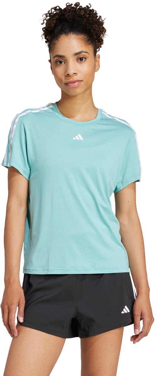 Adidas Performance Aeroready Train Essentials 3-Stripes T-Shirt Dames Turquoise