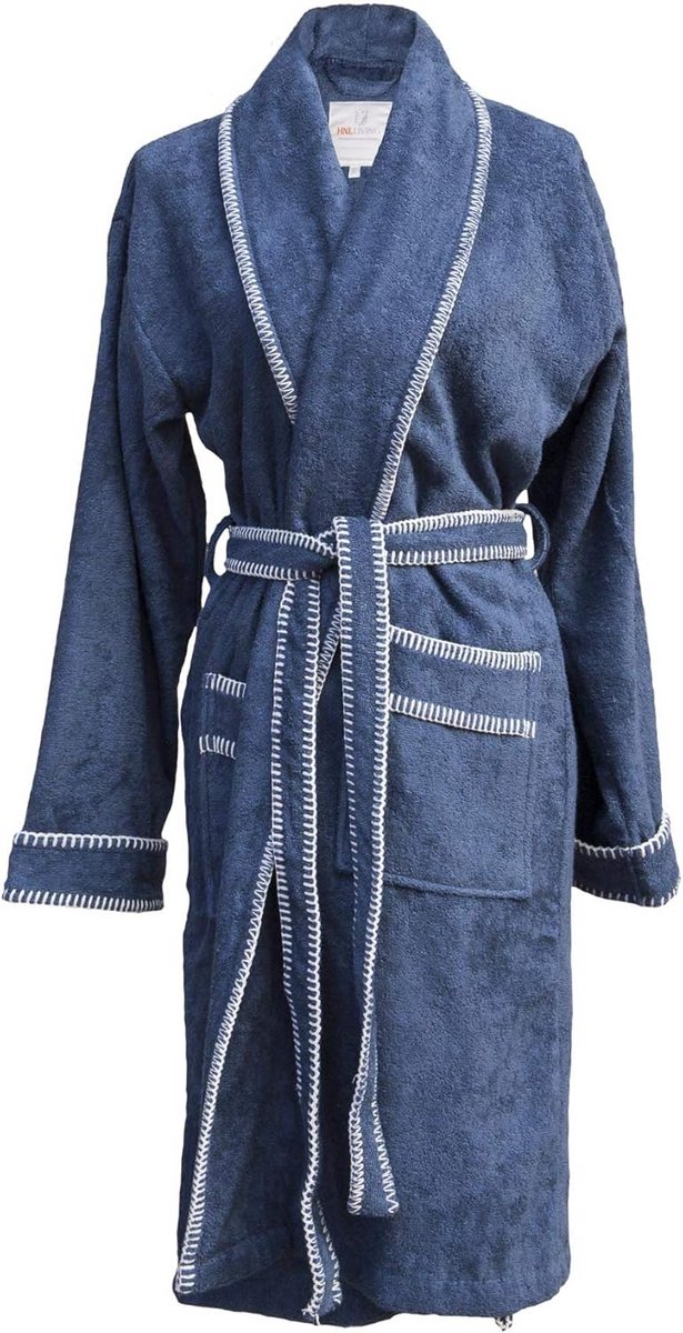 Luxe Badjas XL Jeans Blauw Katoen Bamboe voor Heren en Dames