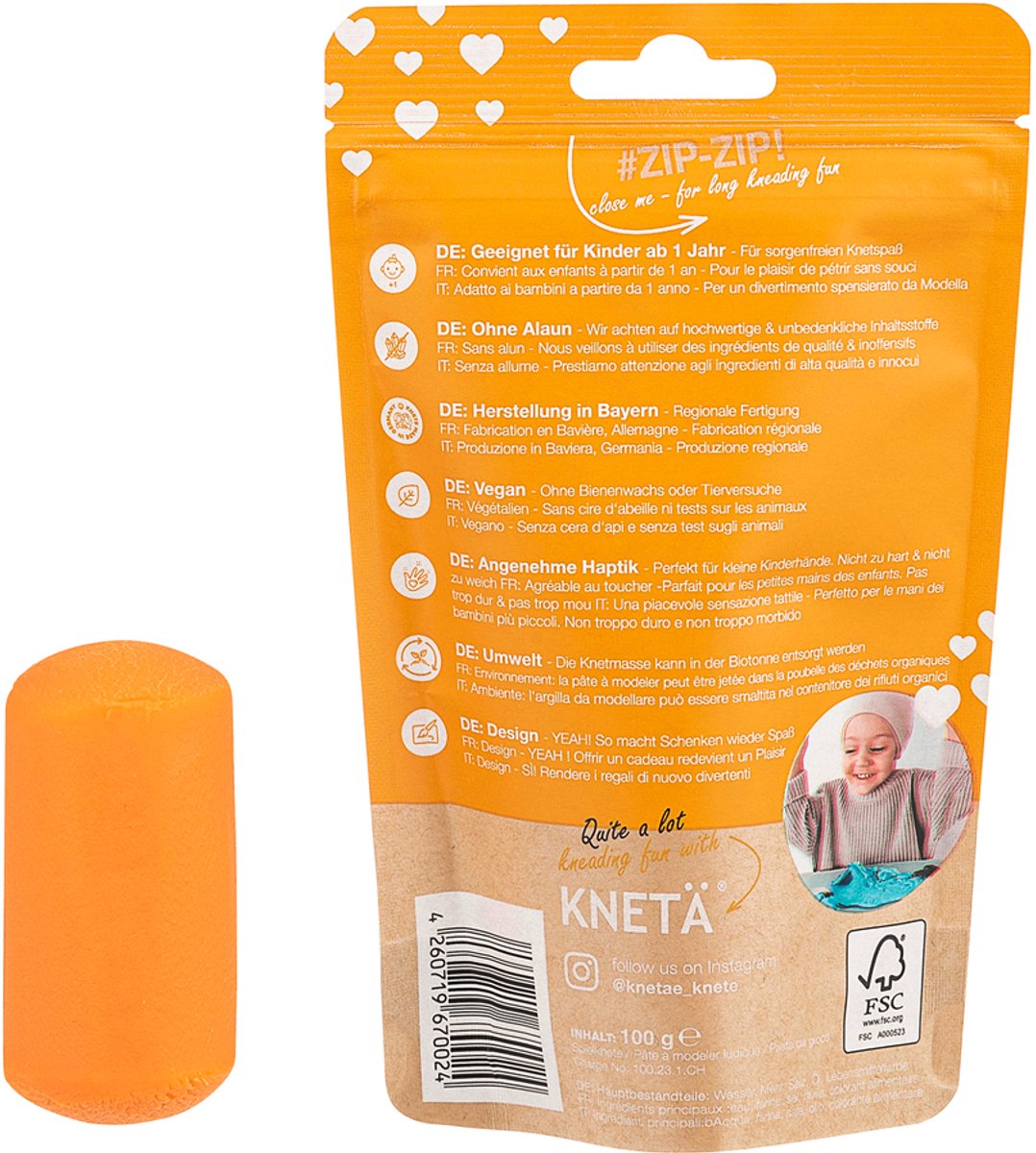 KNETA Vegan Speelklei - Oranje 100g