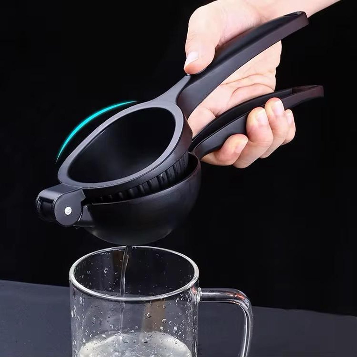 Luxe Citruspers Handmatig Zwart – RVS Citroenpers 24 cm – Professionele Limoenpers – Stevige Handpers voor Keuken