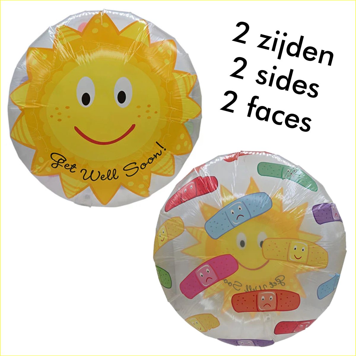 folie ballons Beterschap "Get Well Soon" Zon Ballon – 66 cm (26in) – ANAGRAM / VINTAGE
