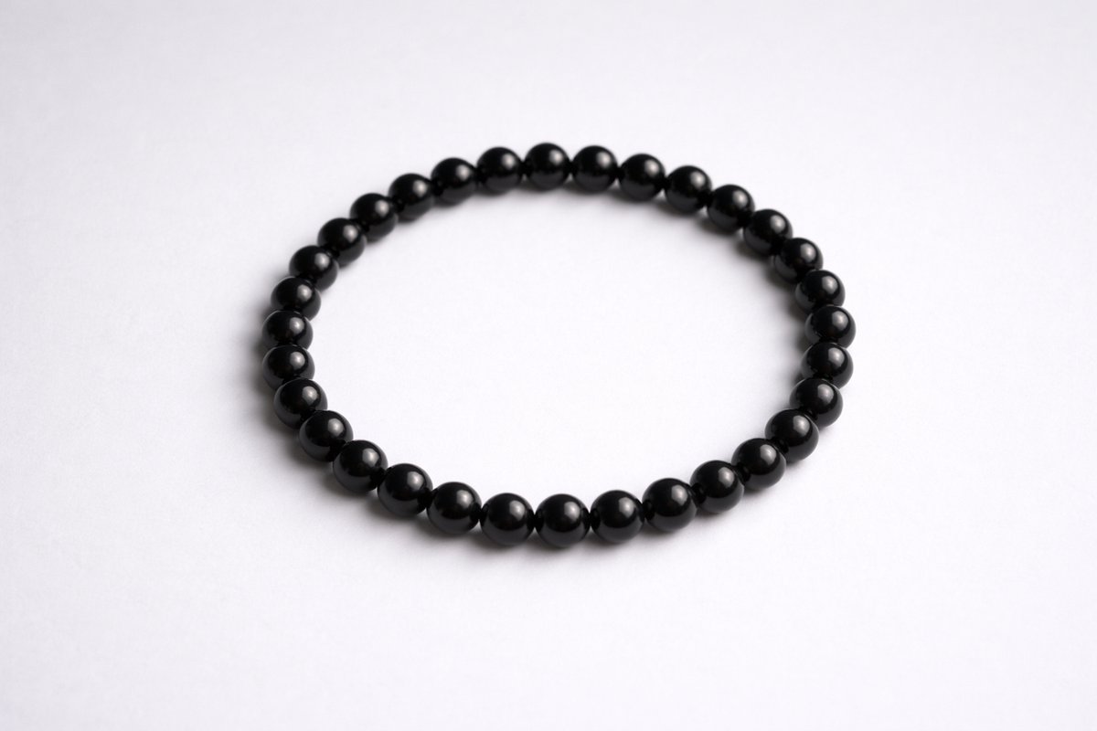 Zwarte Onyx Armband 6 mm – Natuursteen – Diameter 17 cm – Tijdloos & Krachtig