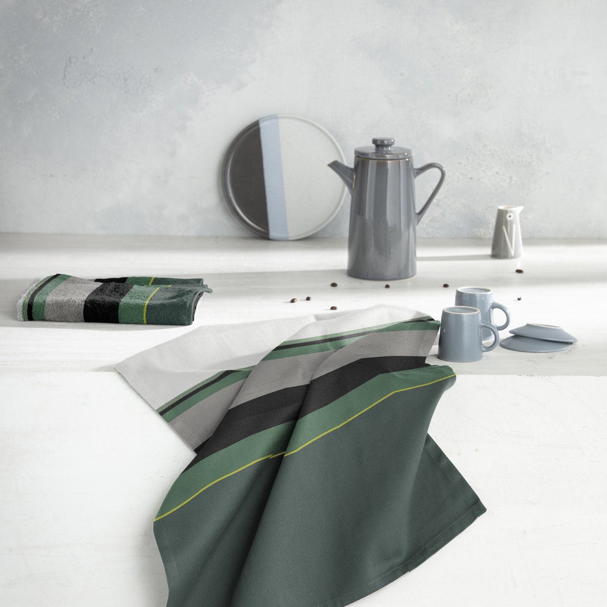 DDDDD - 6x Keukendoek - Rico - Groen - Set van 6 stuks