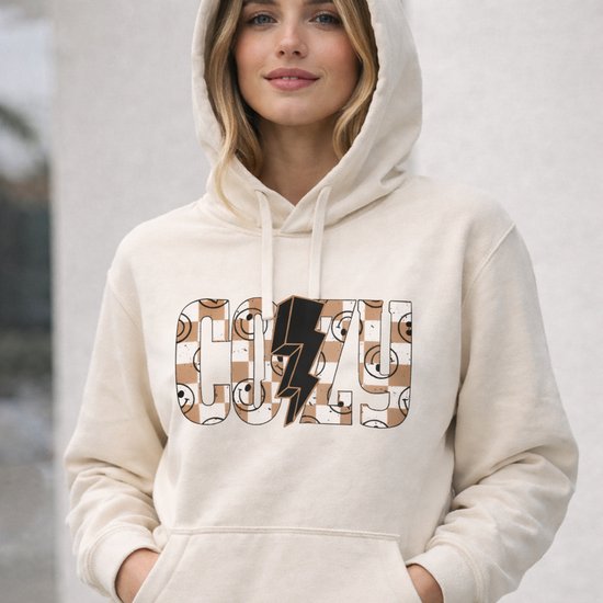 Beige Dames Hoodie - Smiley Cozy - Maat XL
