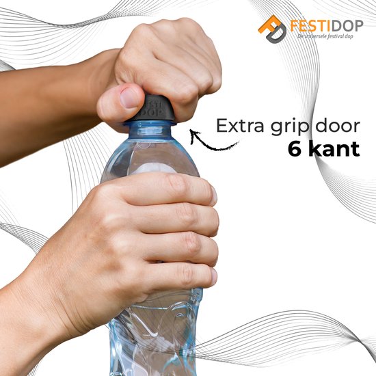 Festidop® Zwart - Festival dop - Universele dop - Partycap - Party cap - Basic
