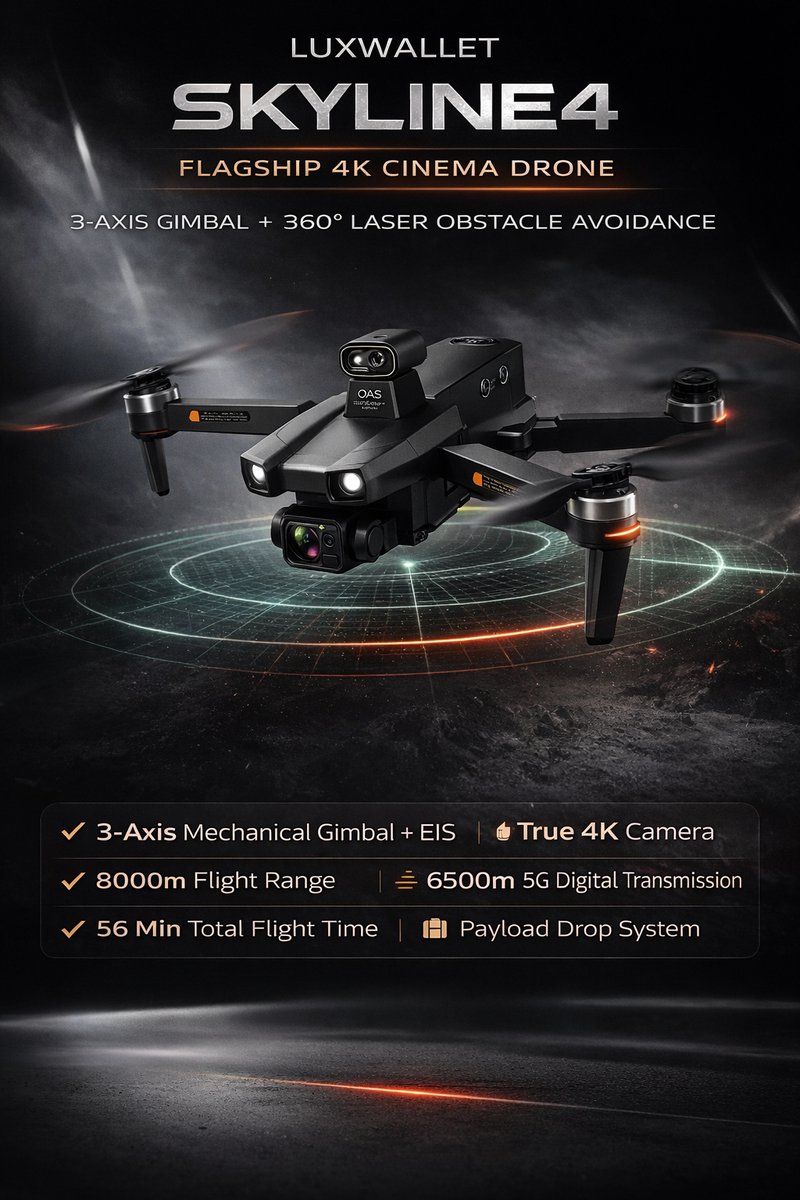 LUXWALLET Skyline4 Drone - 4K Camera - 8KM Bereik thumbnail 2