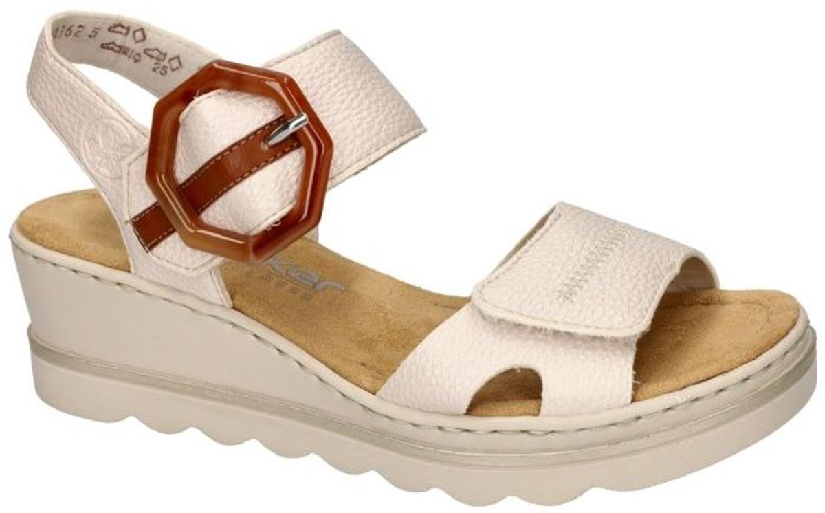 Rieker -Dames - off-white/ecru/parel - sandalen - maat 39