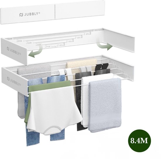 Jubbly - Wanddroogrek - Wasrek Inklapbaar - Wasrek Hangend - Droogrek - Inklapbaar Droogrek - Droogrek Muur - Incl boormal - The Space Saver