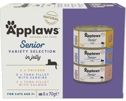 Applaws cat blik senior multipack 6x70gr + Gratis Schuurman Snack