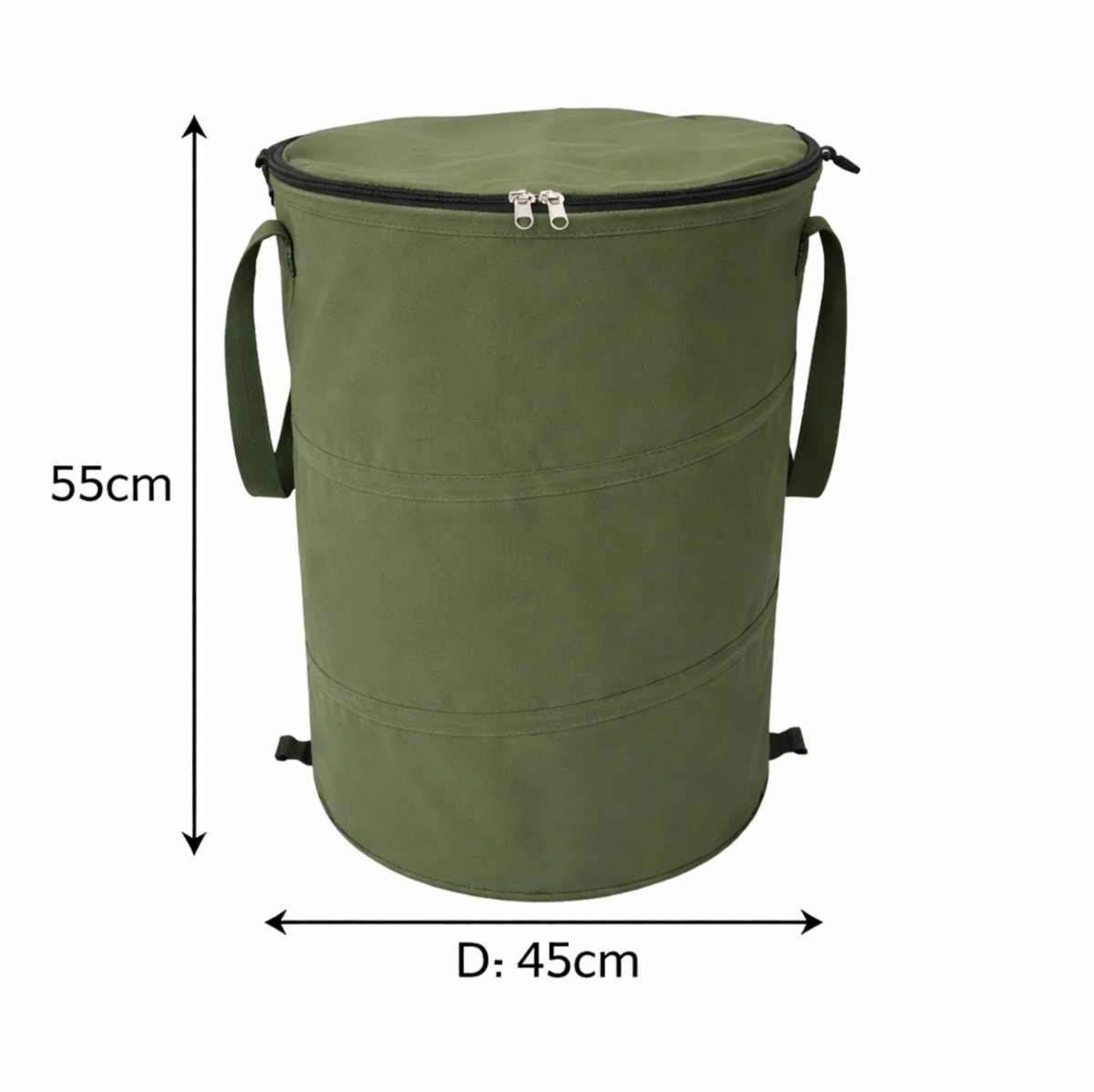 WinQ-Camping Vuilnisbak 90L – Opvouwbare en Afsluitbare Afvalbak voor Kamperen en Tuin – Groen - 45x55cm- Ook voor opruimen in huis- Waterdicht