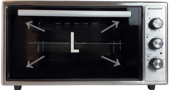 Merkador L vrijstaande oven – 50 liter – 2000 watt