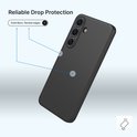 Black phone case with a solid back and flexible edges.